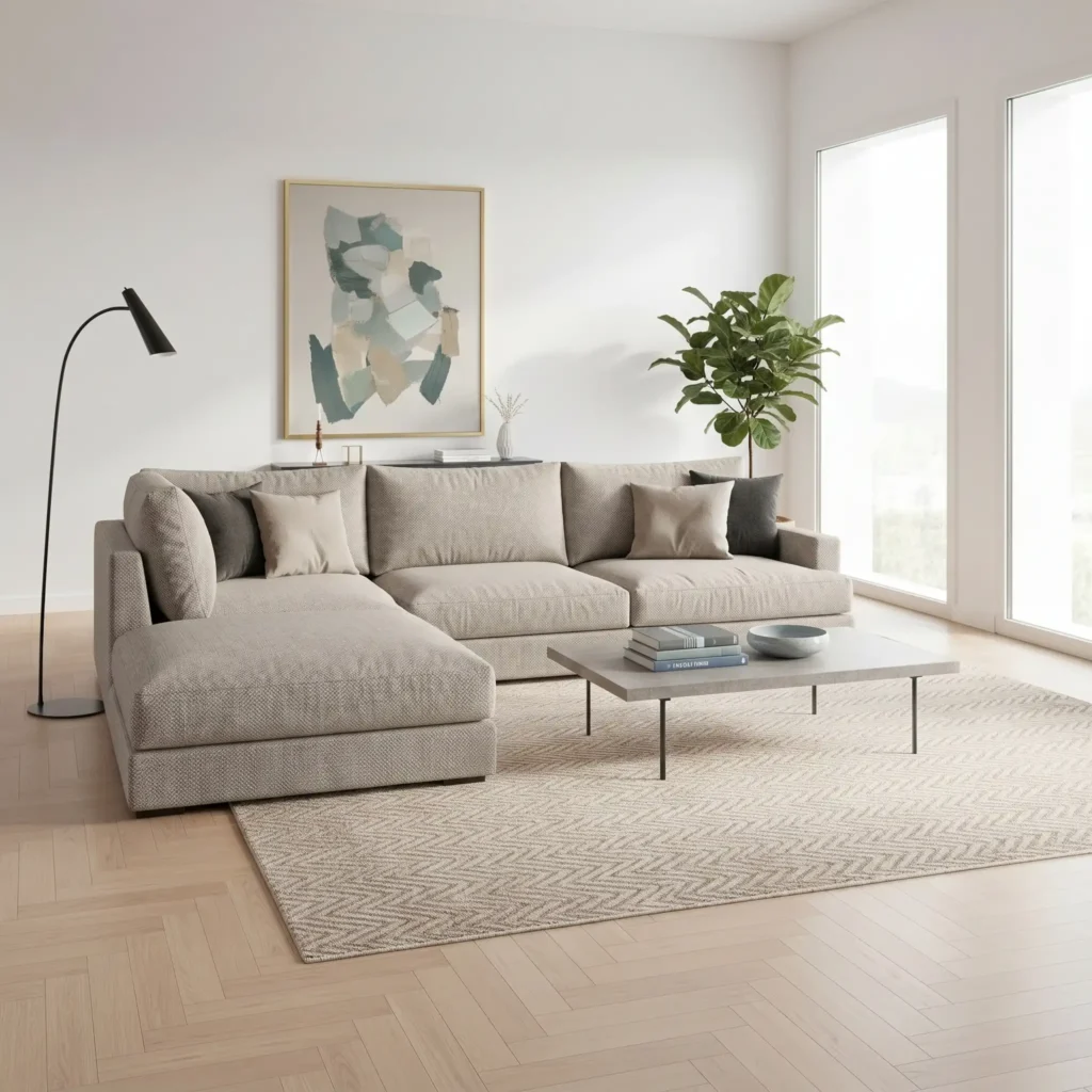Sofá Valeria de Ocre Barcelona en tapizado beige
